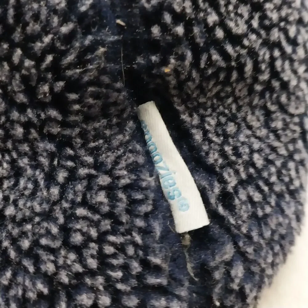 Snoozies Mens Two Tone Fleece Lined Slippers Navy Blue And Gray #E62